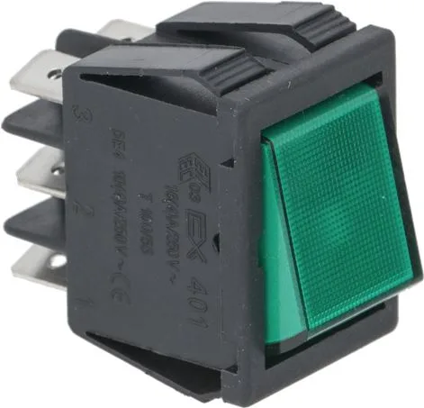 CHANGEOVER SWITCH 2 POLE GREEN 16A 250V