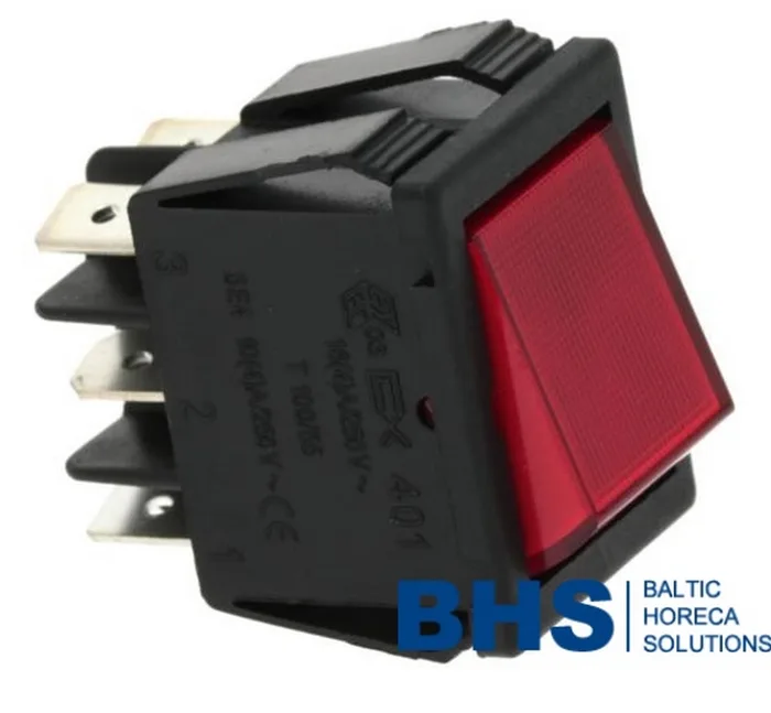 CHANGEOVER SWITCH 2 POLE RED 16A 250V